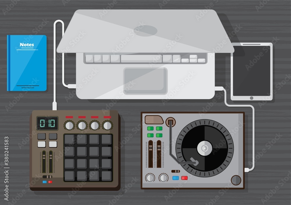 Fototapeta premium audio technician workspace design