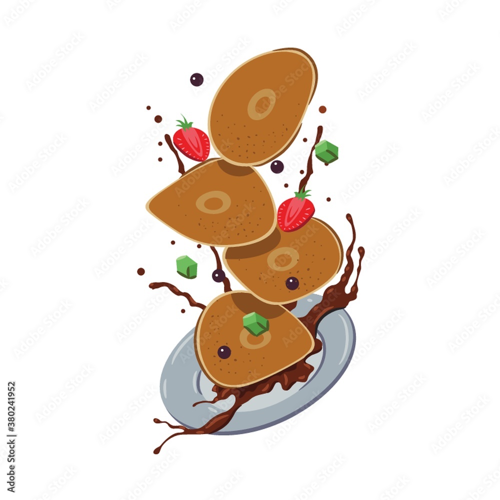 Naklejka premium tossed pancakes