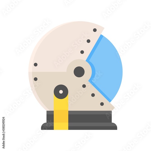 space related space helmet with glass and neck huck vector in flat style,