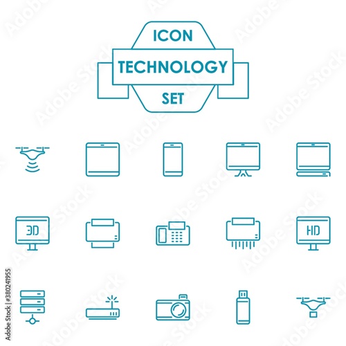 set of technological icons