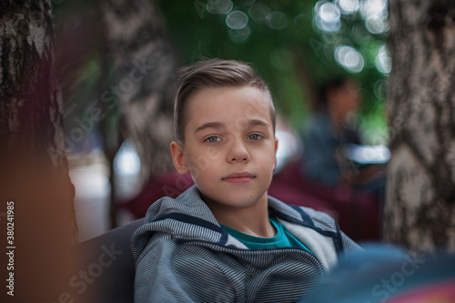 Portrait of young teen boy