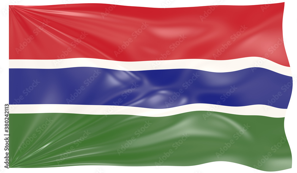 Naklejka premium Detailed Illustration of a Waving Flag of Gambia
