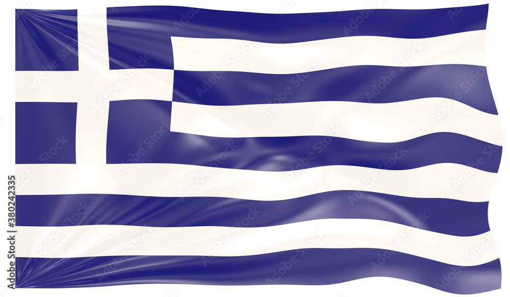 Obraz premium Detailed Illustration of a Waving Flag of Greece