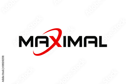 Typography of MAXIMAL with unique on 'X' letter ready to use. photo