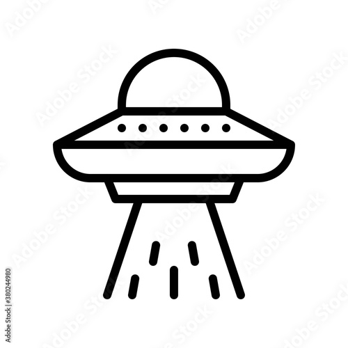 space or planet related space ship with glass and lights vector in lineal style,