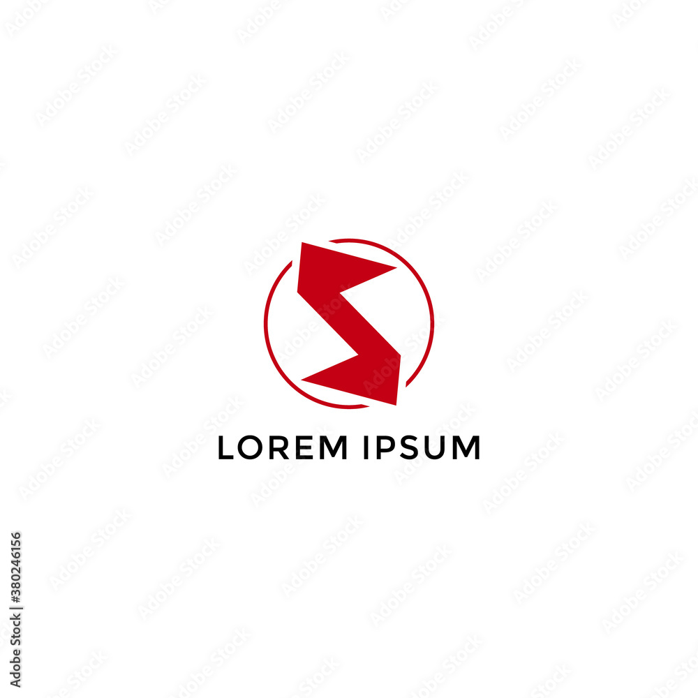 Fototapeta premium ABSTRACT ILLUSTRATION LETTER S WITH CICRLE LINE LOGO DESIGN VECTOR FOR YOUR BUSINESS