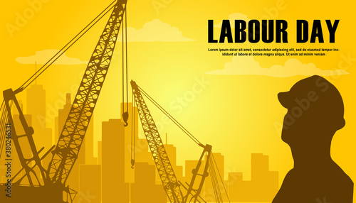 The construction silhouette backgound