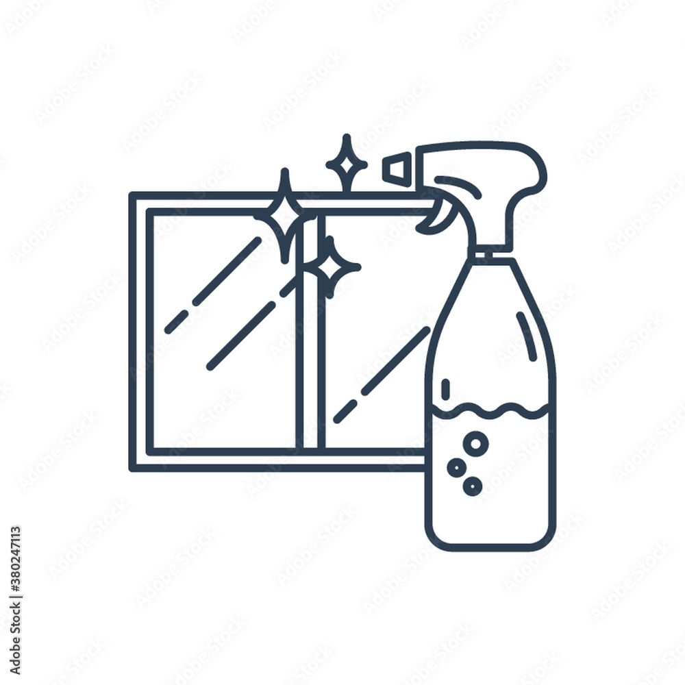Cleaning spray bottle and window Cleaning spray bottle and window