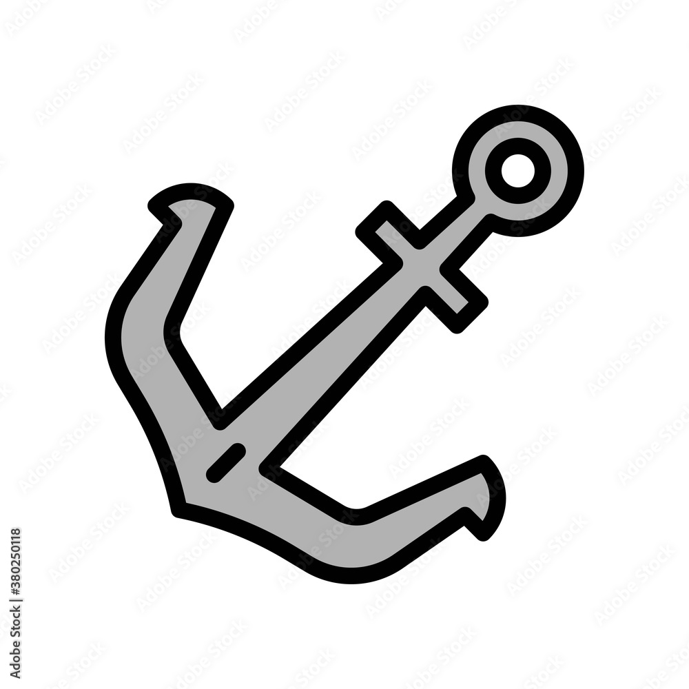 summer holiday related summer beach anchor with arrow style vector with editable stroke, summer holiday related summer beach anchor with arrow style vector with editable stroke,