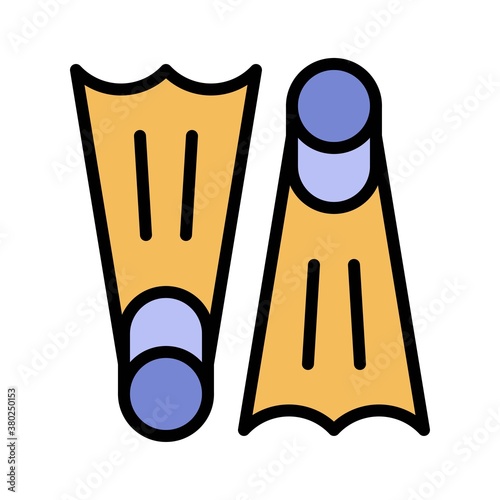 summer holiday related summer holiday swimming fins or feet fins vector with editable stroke,
