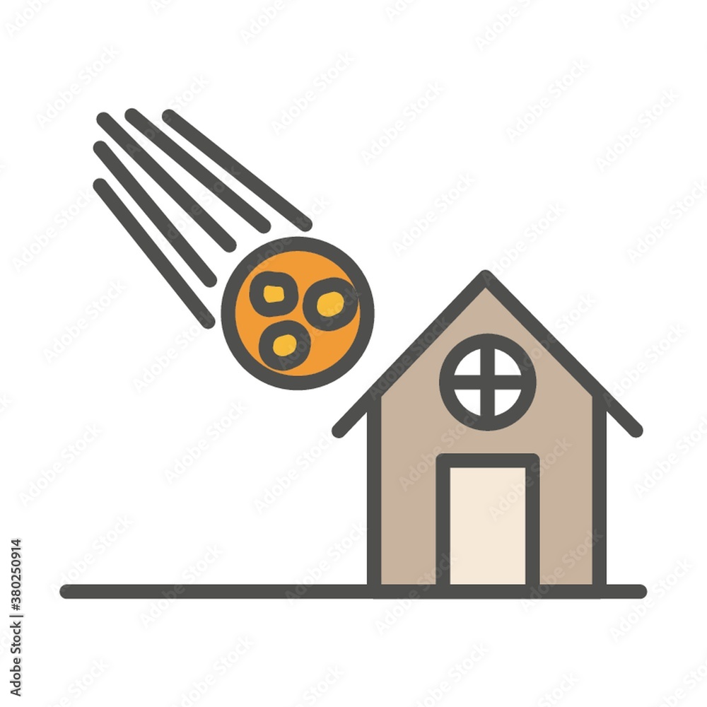 meteorite crashing towards house