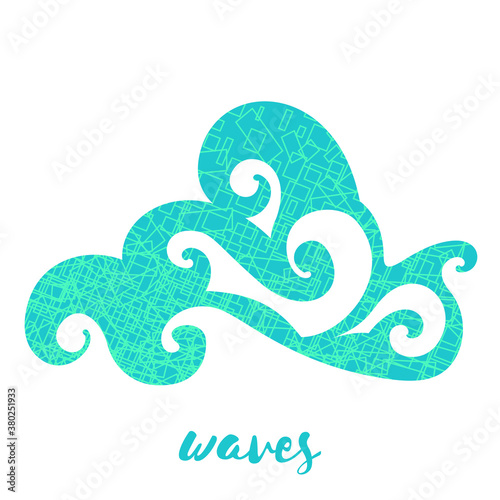 Waves vector, element design, sign symbol or logo, natural water, aqua. Wave background.	
