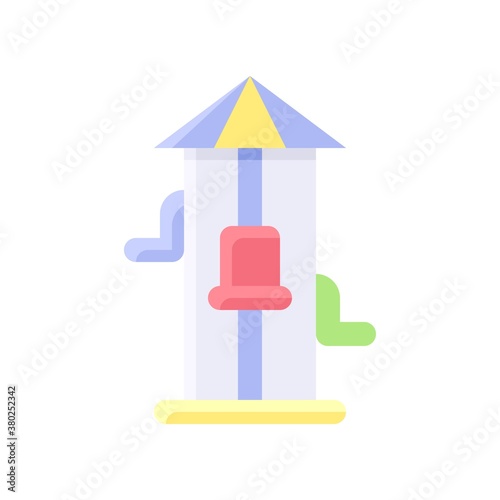 summer holiday related cradle slides with roof and chairs vector in flat style,