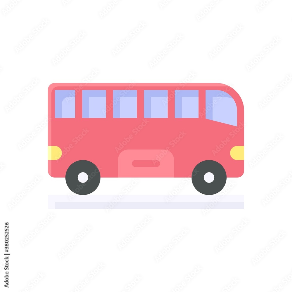 summer holiday related summer or travel bus or van with windows vector in flat style,