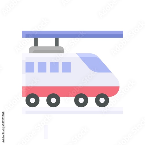 summer holiday related travel train with door and windows vector in flat style,