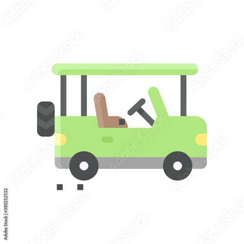 summer holiday related summer jeep for traveling with seat and roof vector in flat style,