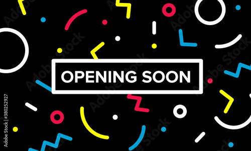 opening soon banner. Graphic design with geometric
