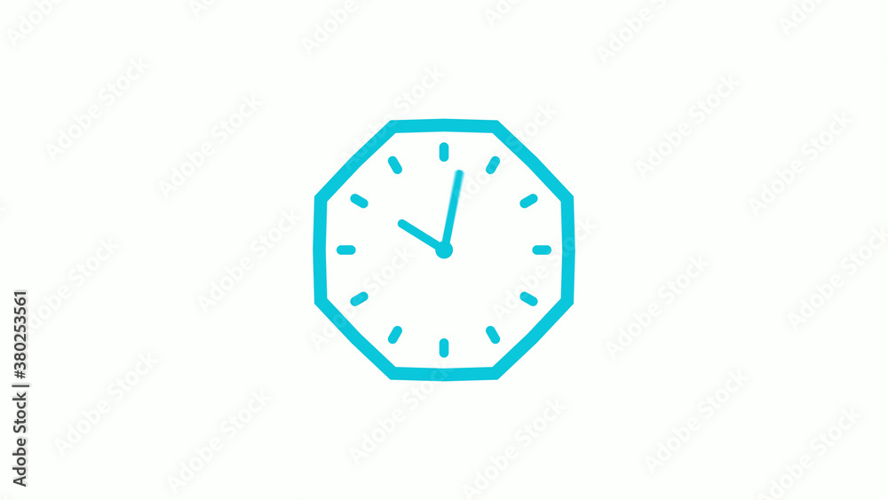 Counting down 12 hours clock icon with trick,cyan color clock icon Counting down 12 hours clock icon with trick,cyan color clock icon