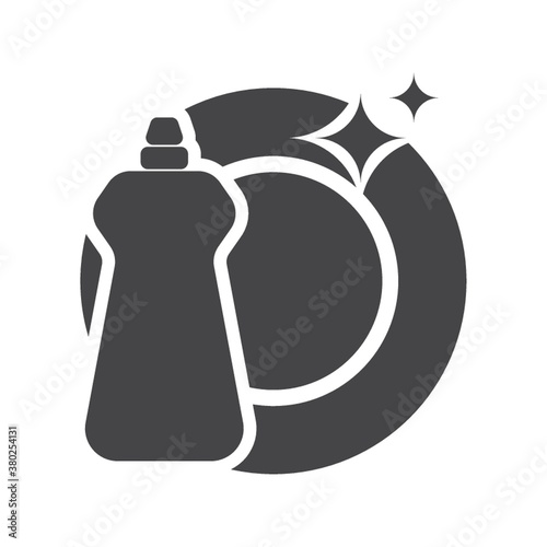 dishwasher detergent and plate