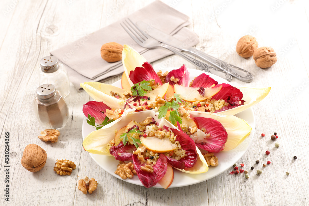 chicory salad with fresh vegetables chicory salad with fresh vegetables