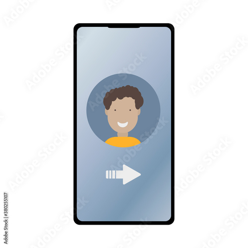 Mobile devices, communication, interaction. Phone numbers of a son or friend, husband, family rate, parental control. Flat vector illus