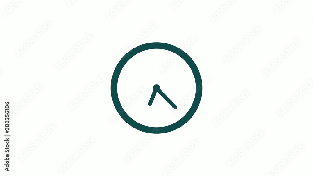 New cyan dark circle 12 hours counting down clock icon without trick,clock icon on white background New cyan dark circle 12 hours counting down clock icon without trick,clock icon on white background