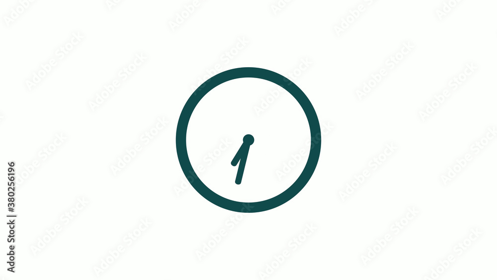 New cyan dark circle 12 hours counting down clock icon without trick,clock icon on white background New cyan dark circle 12 hours counting down clock icon without trick,clock icon on white background