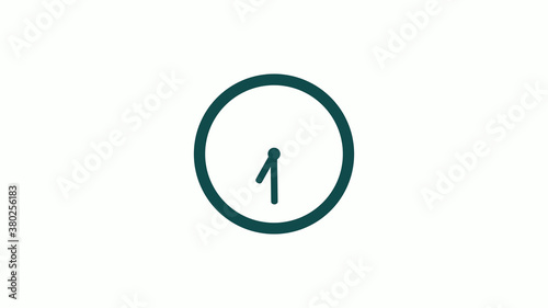 New cyan dark circle 12 hours counting down clock icon without trick,clock icon on white background