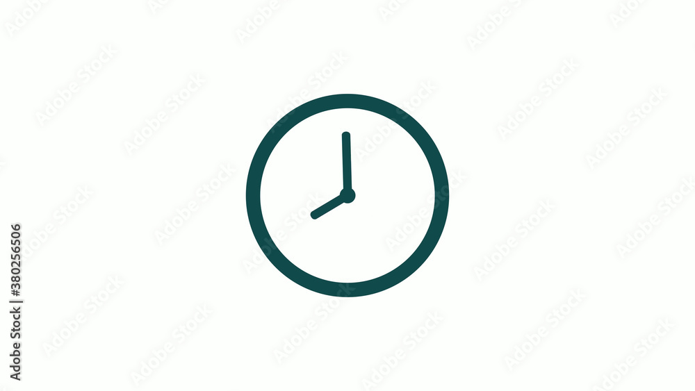 New cyan dark circle 12 hours counting down clock icon without trick,clock icon on white background New cyan dark circle 12 hours counting down clock icon without trick,clock icon on white background