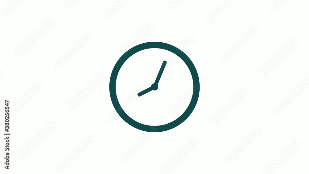 New cyan dark circle 12 hours counting down clock icon without trick,clock icon on white background New cyan dark circle 12 hours counting down clock icon without trick,clock icon on white background