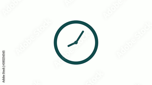 New cyan dark circle 12 hours counting down clock icon without trick,clock icon on white background