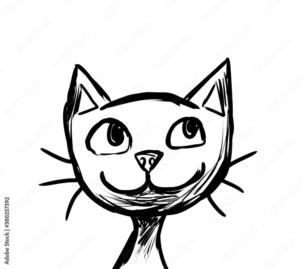 Stylized Adorable Funny Cat Doodle Stylized Adorable Funny Cat Doodle