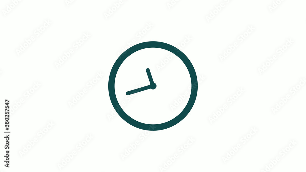 New cyan dark circle 12 hours counting down clock icon without trick,clock icon on white background New cyan dark circle 12 hours counting down clock icon without trick,clock icon on white background