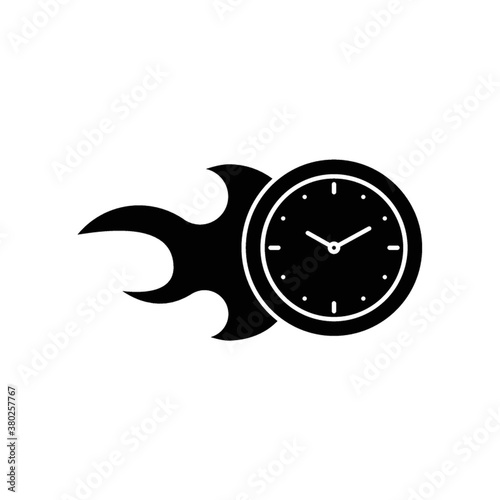 Clock on fire icon