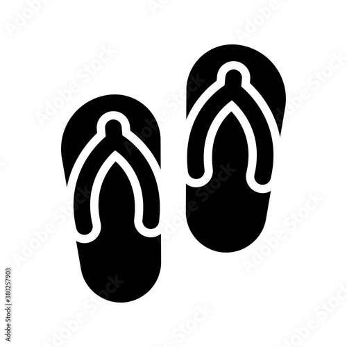 summer holiday related slippers or flip flop with hucks vector in solid design,