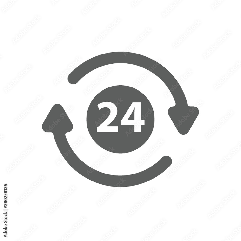 24 hours clock icon 24 hours clock icon