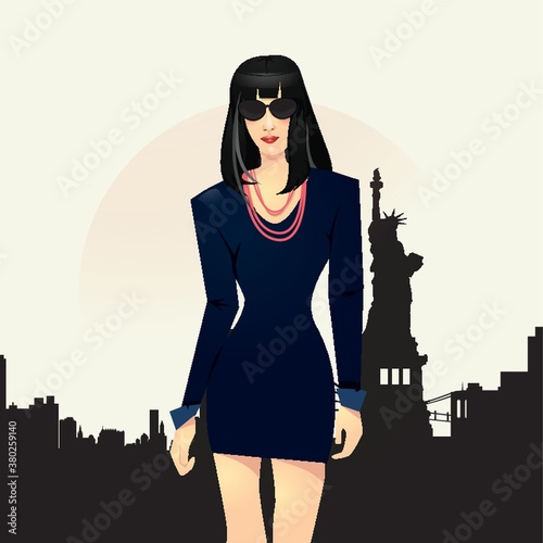 Fashion model in mini dress