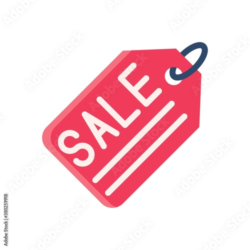 supper market or online shopping related sale tag with pin vector in flat style,