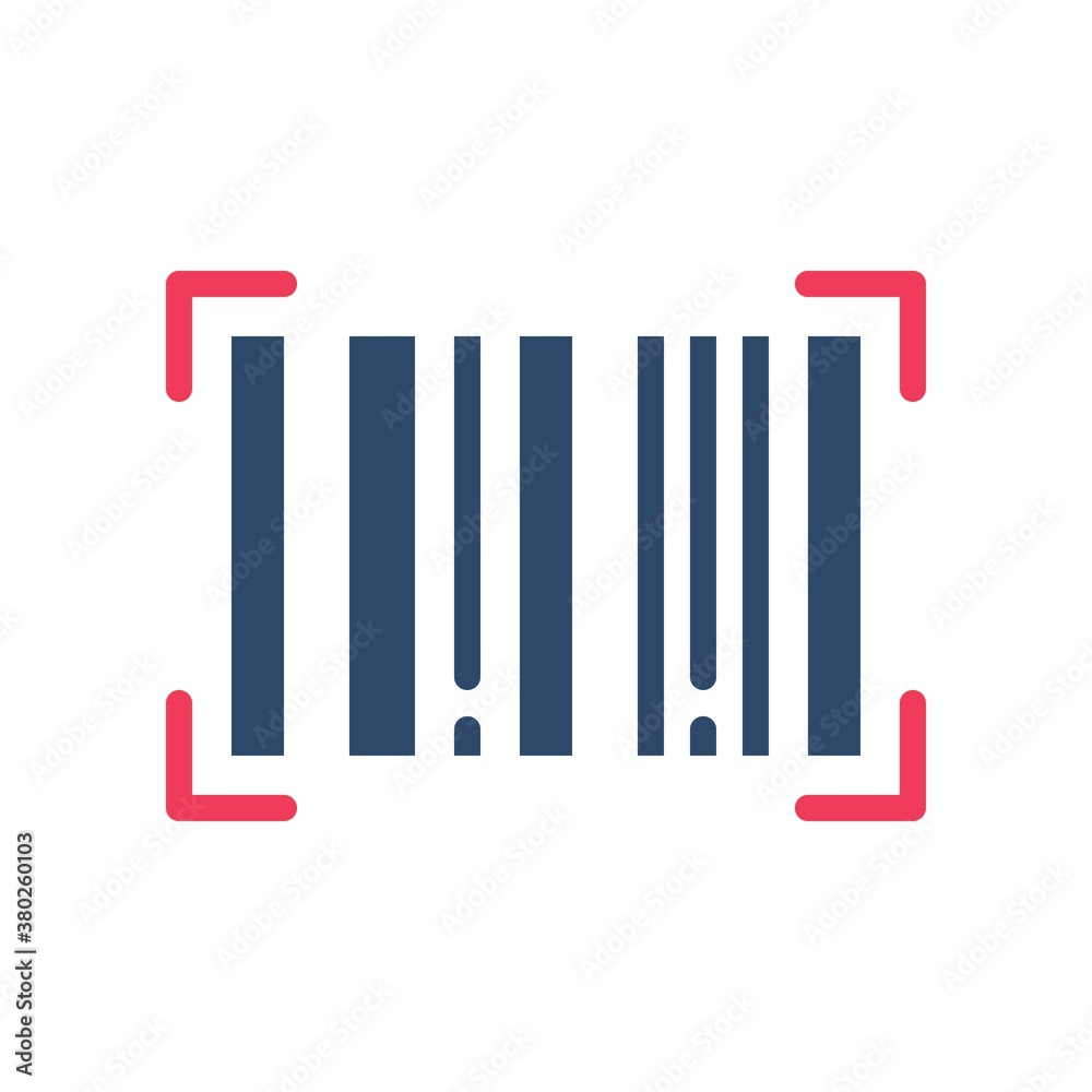supper market or online shopping related bar code or scane code vector in flat style,
