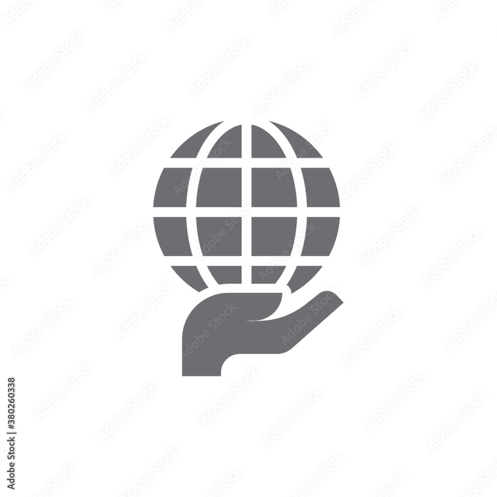 globe in hand icon globe in hand icon