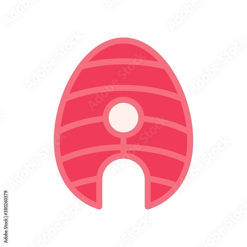 supper market or online shopping related boneless meet piece with hole vector in flat style,