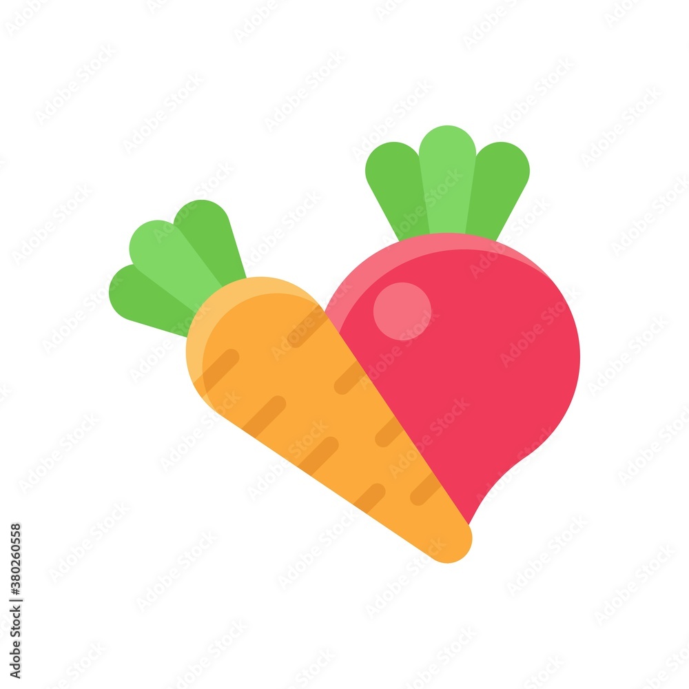 supper market or online shopping related turnip and carrot vegitables with leafs vector in flat style, supper market or online shopping related turnip and carrot vegitables with leafs vector in flat style,