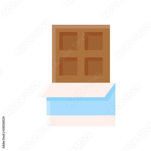 supper market or online shopping related chocolate or sweets with pack vector in flat style,