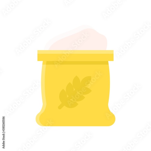 supper market or online shopping related wheat sack with wheat seeds vector in flat style,