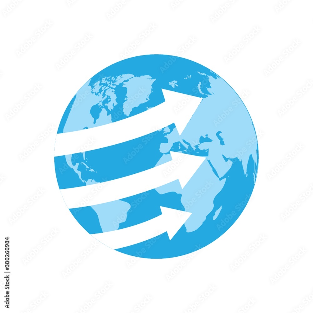 Naklejka premium earth globe with arrows concept