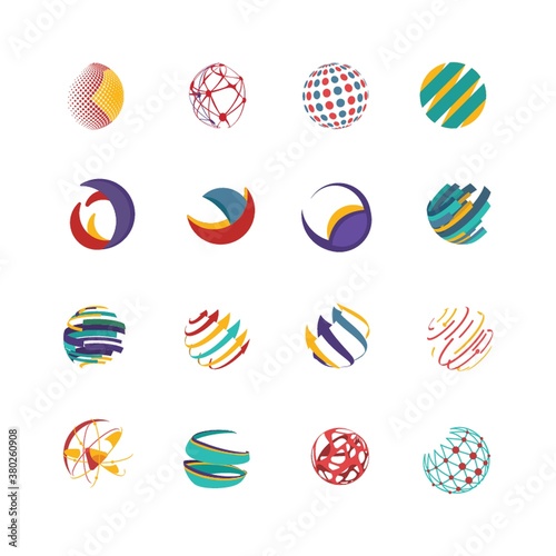set of globe design icons