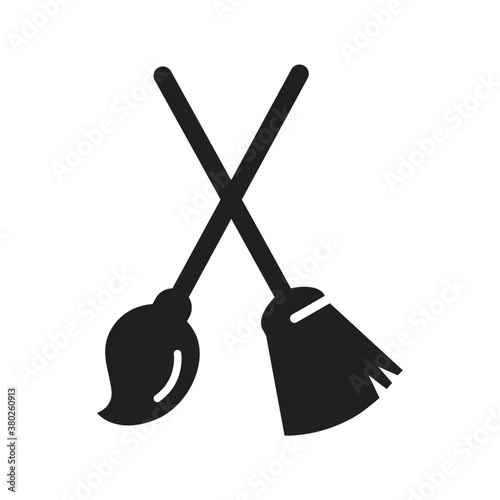 broomstick and cleaning mop