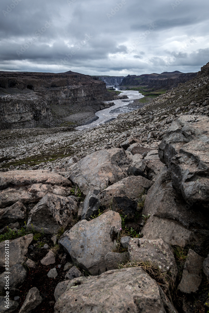 Dettifoss Area with JÔøΩ_kulsÔøΩÔøΩ ÔøΩÔøΩ FjÔøΩ_llum river at the background Dettifoss Area with JÔøΩ_kulsÔøΩÔøΩ ÔøΩÔøΩ FjÔøΩ_llum river at the background