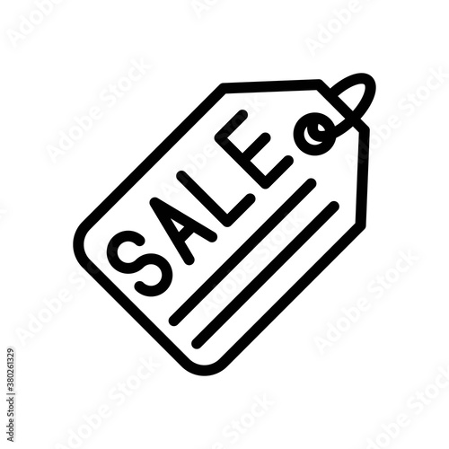 supper market or online shopping related sale tag with pin vector in lineal style,
