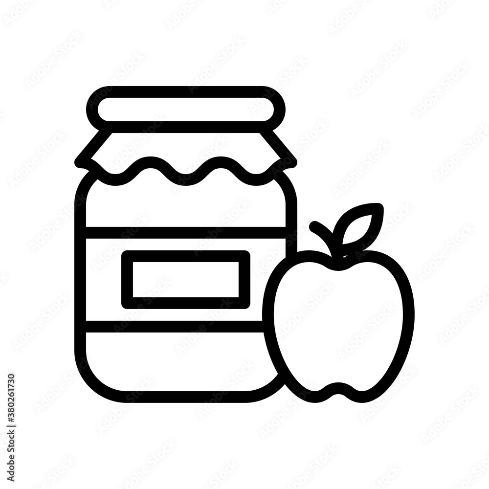 supper market or online shopping related apple jam jar or bottle with apple vector in lineal style, supper market or online shopping related apple jam jar or bottle with apple vector in lineal style,
